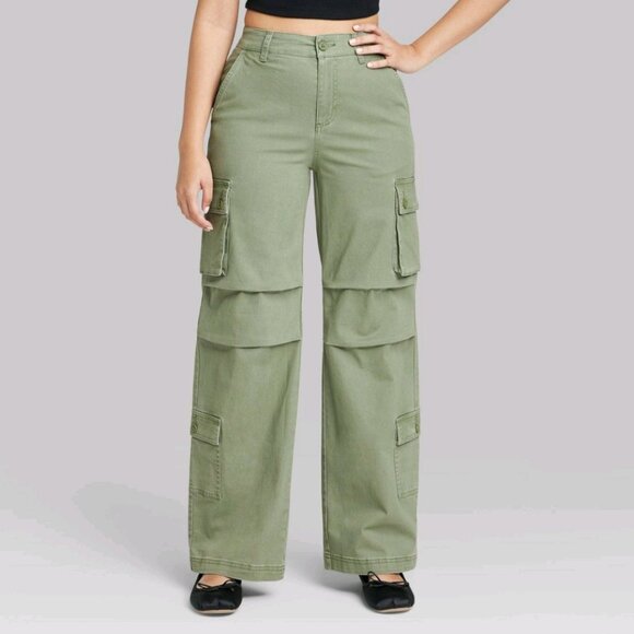 wild fable Pants - Women's High-Rise Cargo Utility Pants - Wild Fable - Dark Green - NWT